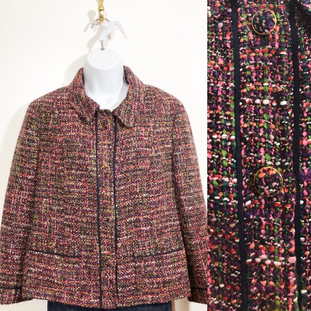 Talbots multi colored tweed blazer